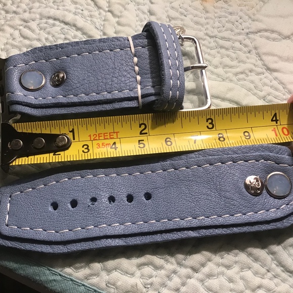 Spark*l Apple Blue Leather Watch Band - Picture 2 of 3